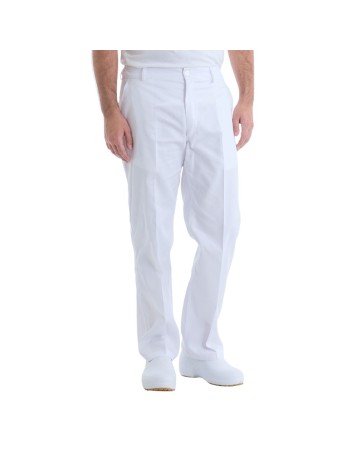 Pantalon de trabajo blanco, tipo carpintero.