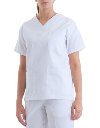 Casaca escote V blanca