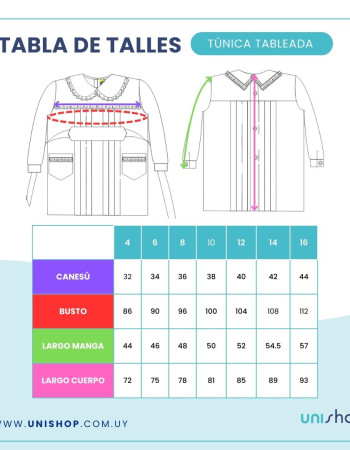 Túnica tableada Premium